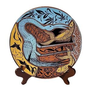 Eric & Chuy Boos Signed 1986 Decorative Plate Hand Painted. Vintage 11"